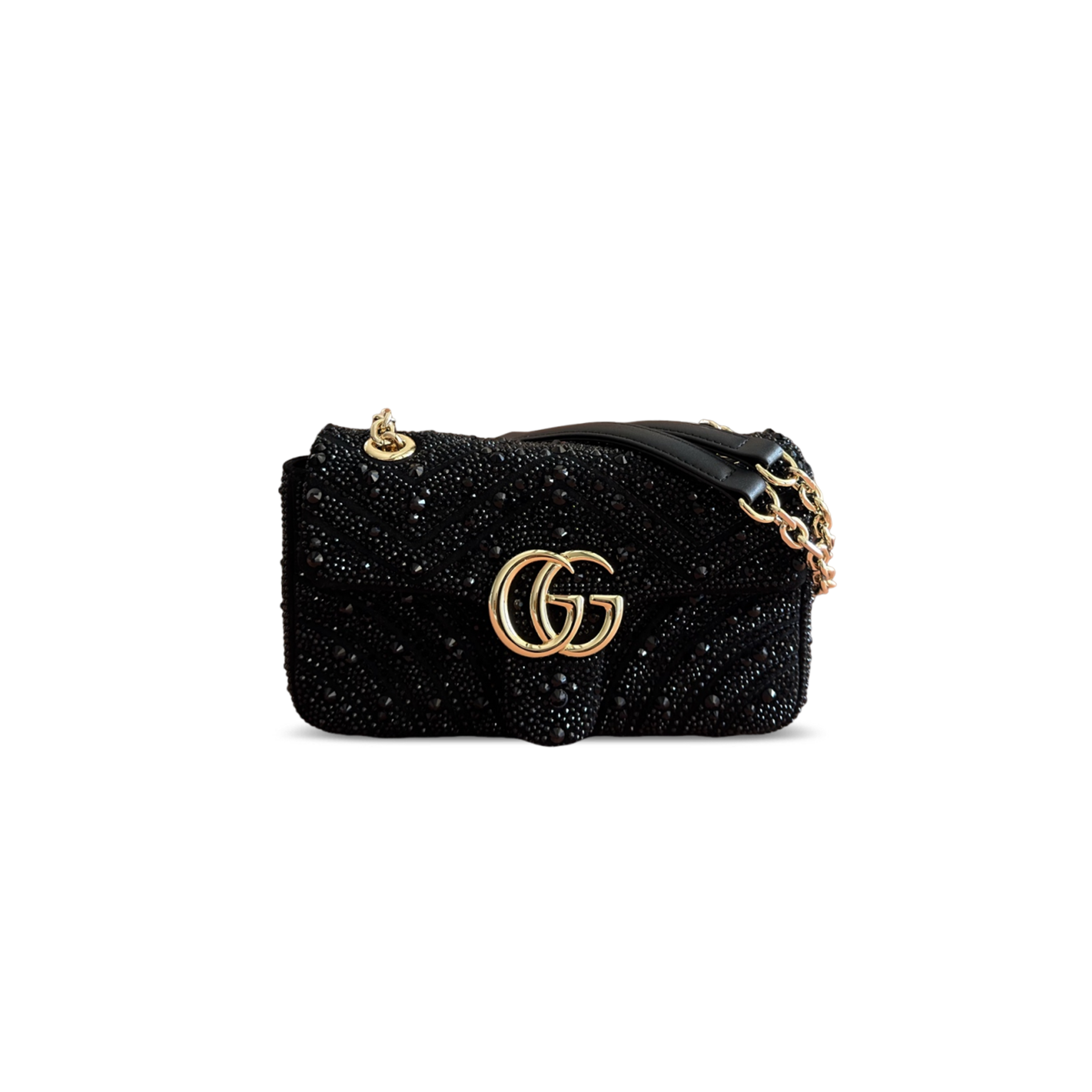 GUCCI GG MARMONT CRYSTALS SMALL SHOULDER BAG 837280 (22*12.5*6cm)